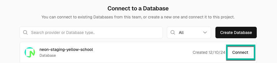 Connect a Vercel Project